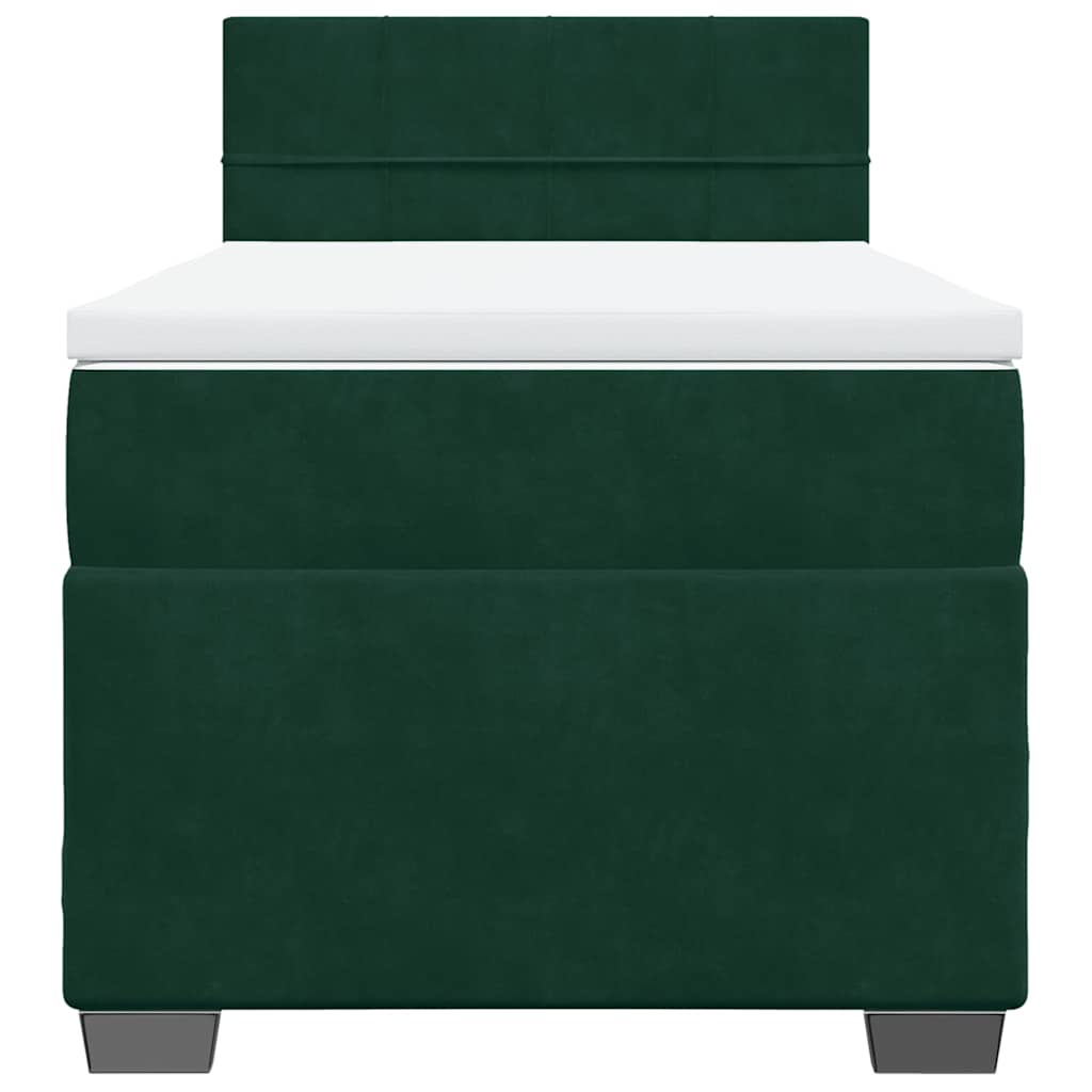Box spring krevet s madracem tamnozeleni 100x200 cm baršunasti