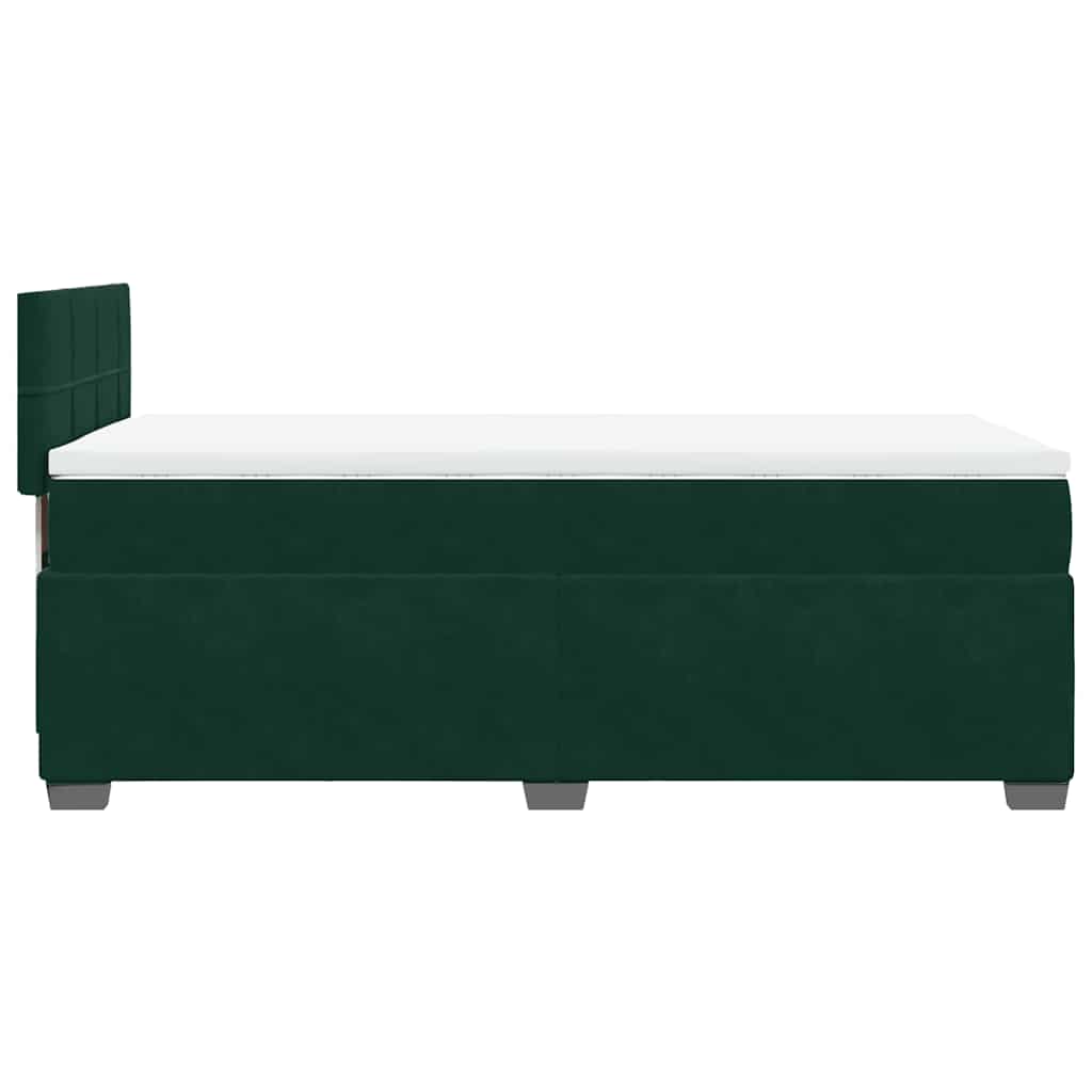 Box spring krevet s madracem tamnozeleni 100x200 cm baršunasti