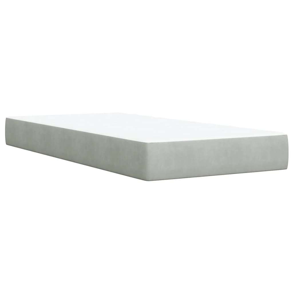 Box spring krevet s madracem svjetlosivi 100x200 cm baršunasti