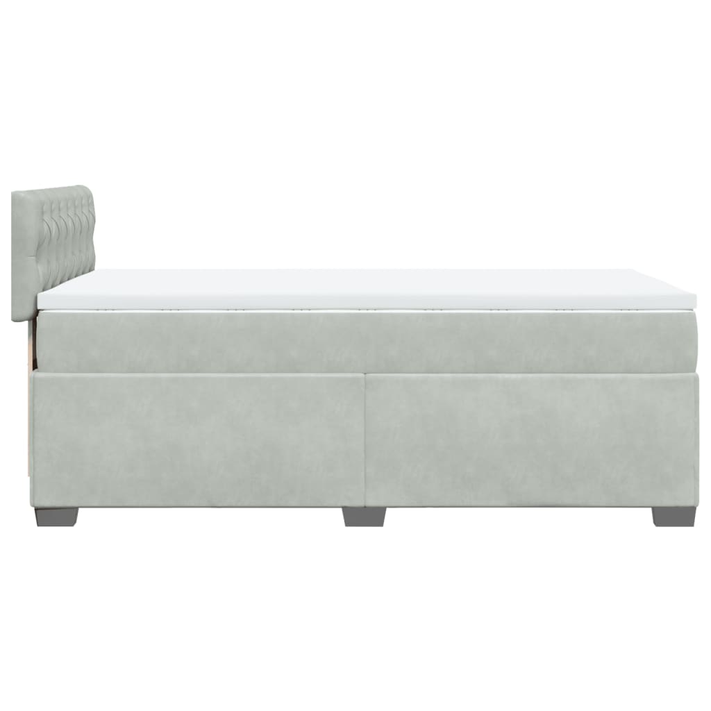 Box spring krevet s madracem svjetlosivi 100x200 cm baršunasti