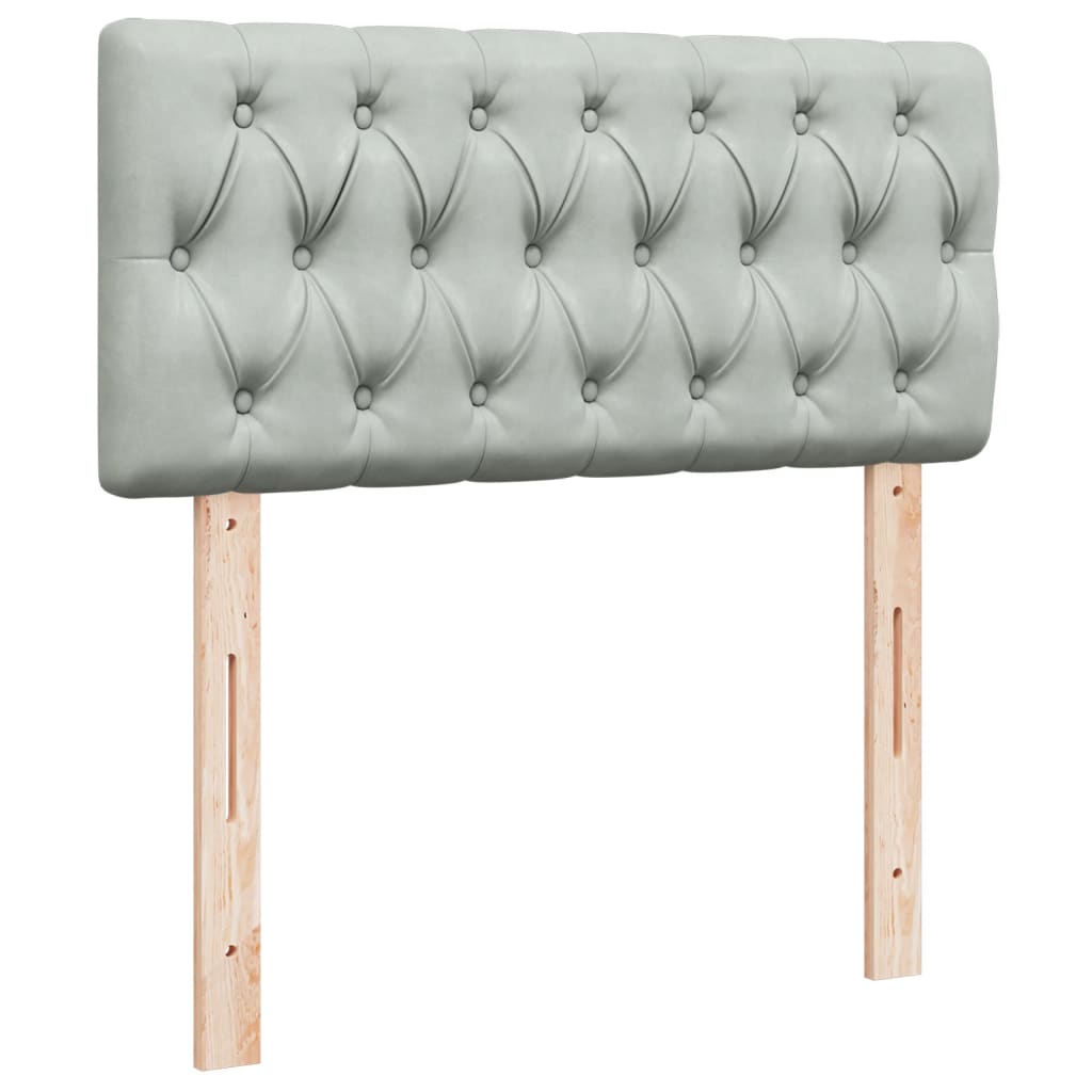 Box spring krevet s madracem svjetlosivi 100x200 cm baršunasti