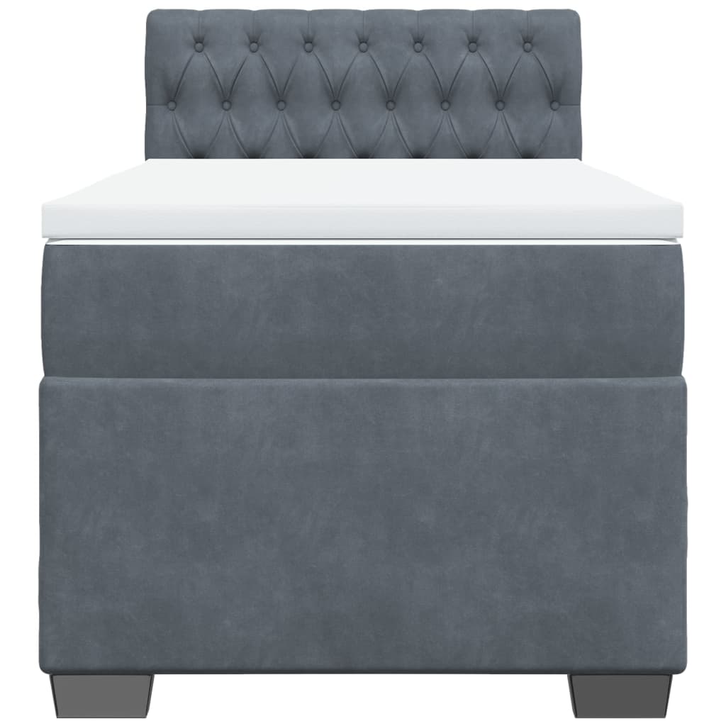 Box spring krevet s madracem tamnosivi 100x200 cm baršunasti