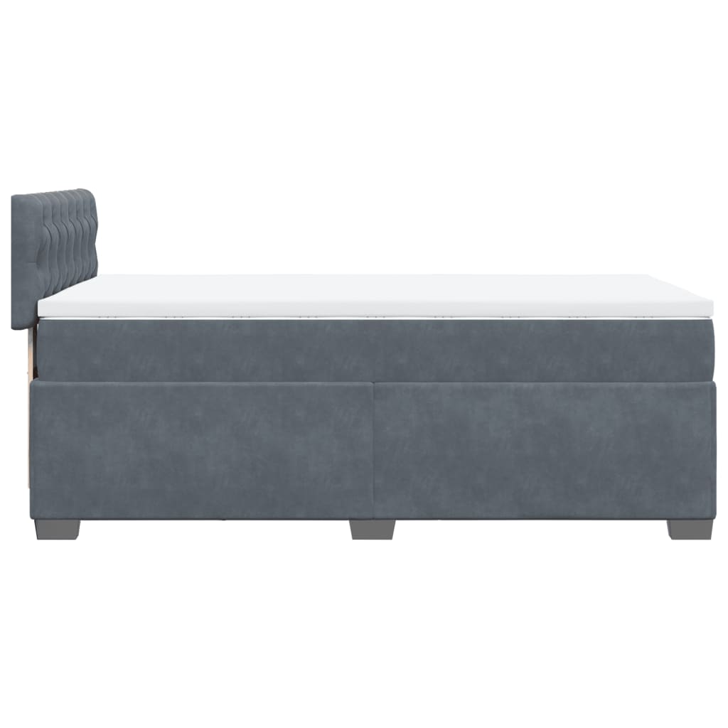 Box spring krevet s madracem tamnosivi 100x200 cm baršunasti