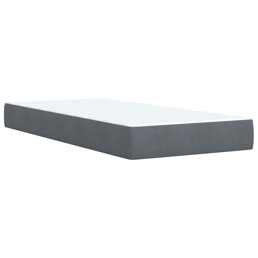 Box spring krevet s madracem tamnosivi 100x200 cm baršunasti