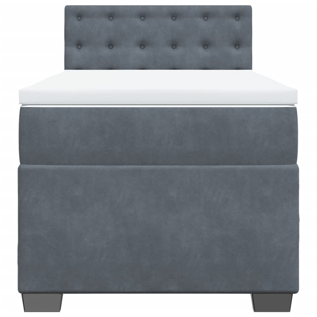 Box spring krevet s madracem tamnosivi 100x200 cm baršunasti