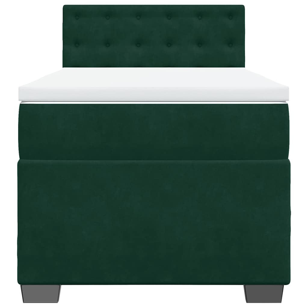 Box spring krevet s madracem tamnozeleni 100x200 cm baršunasti