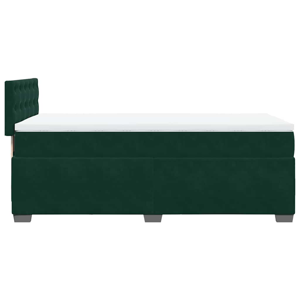 Box spring krevet s madracem tamnozeleni 100x200 cm baršunasti