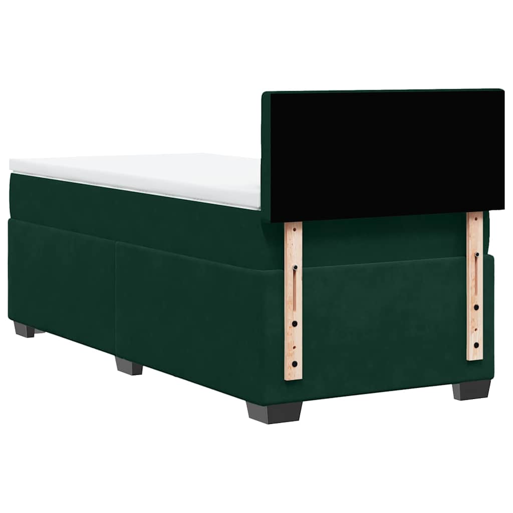 Box spring krevet s madracem tamnozeleni 100x200 cm baršunasti