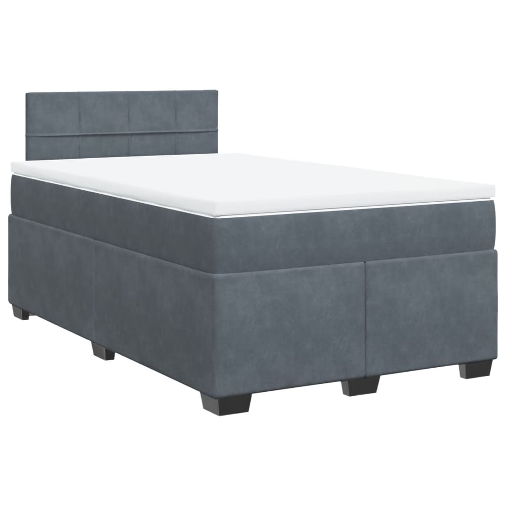 Krevet box spring s madracem tamnosivi 120 x 190 cm baršun