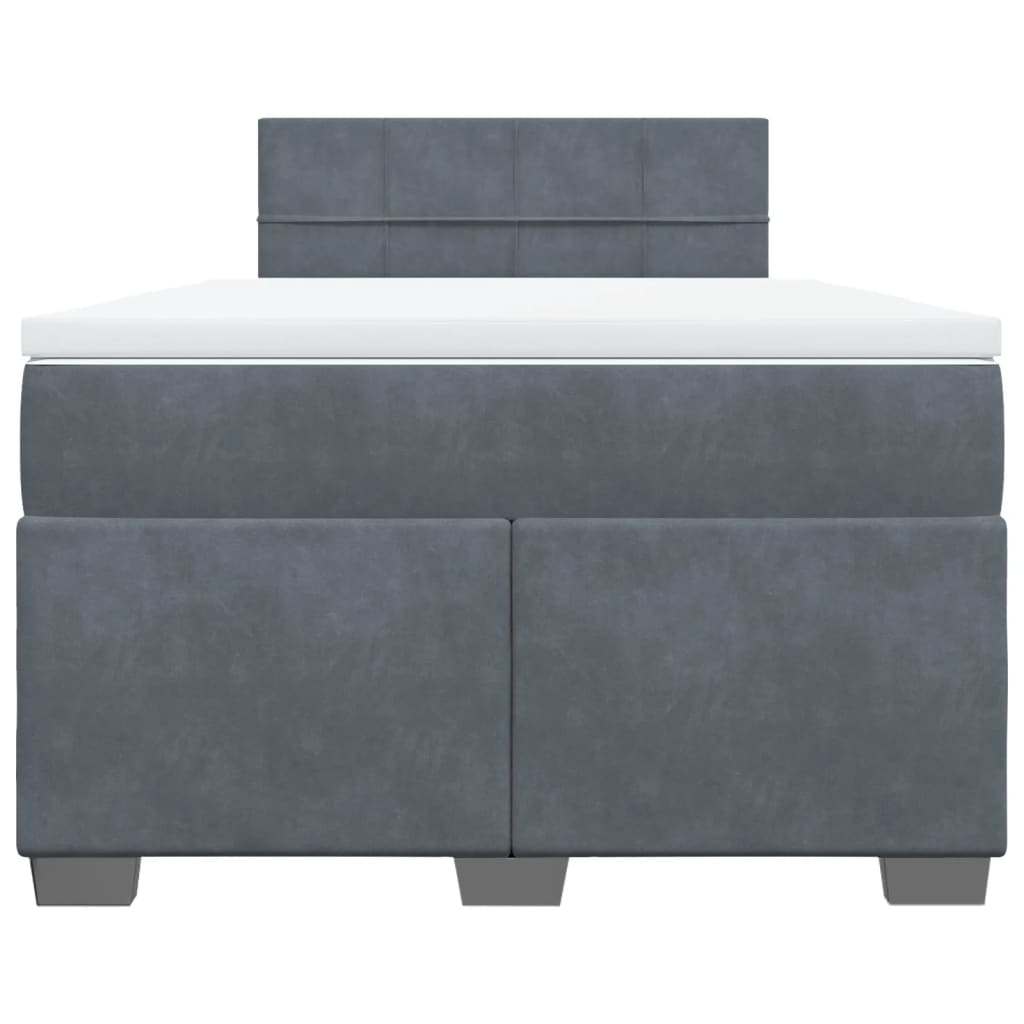 Krevet box spring s madracem tamnosivi 120 x 190 cm baršun