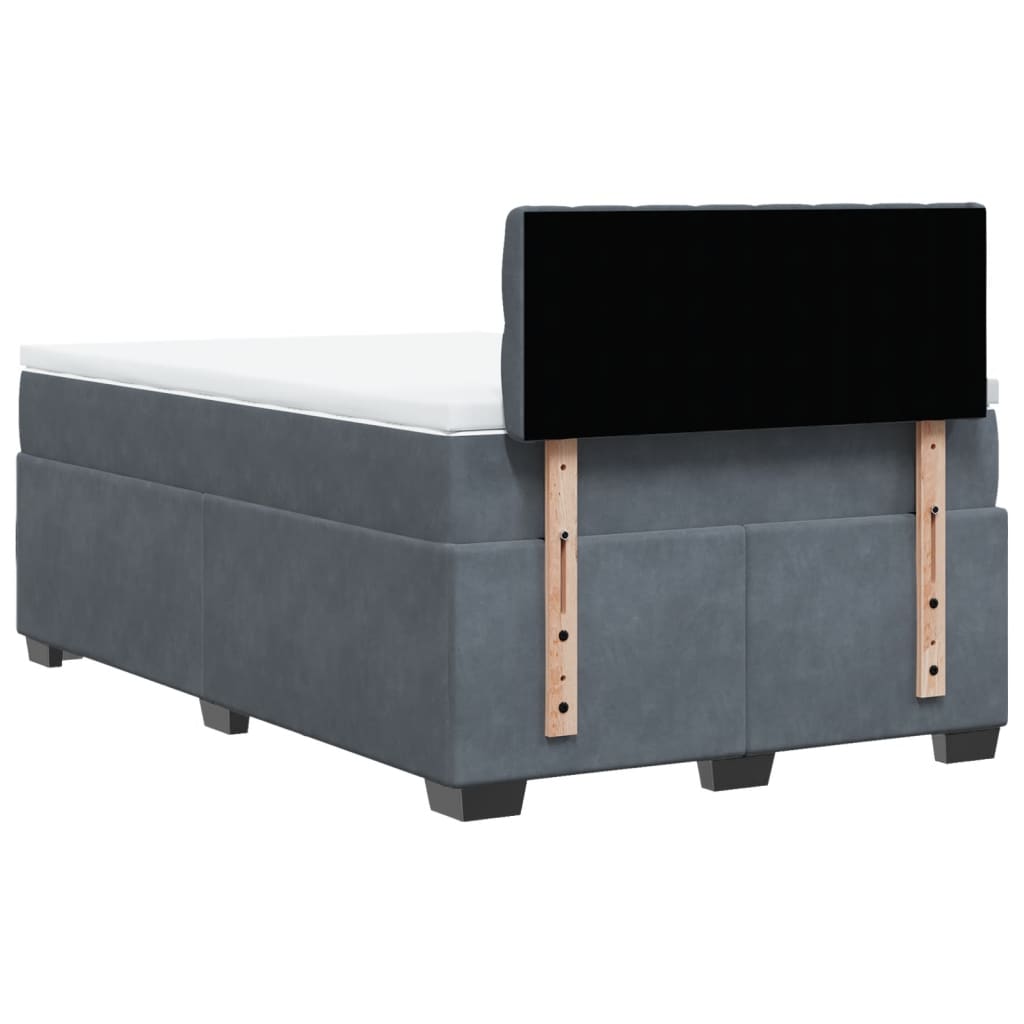 Krevet box spring s madracem tamnosivi 120 x 190 cm baršun