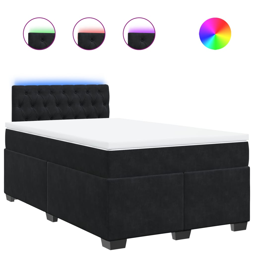 Krevet box spring s madracem crni 120 x 190 cm baršunasti