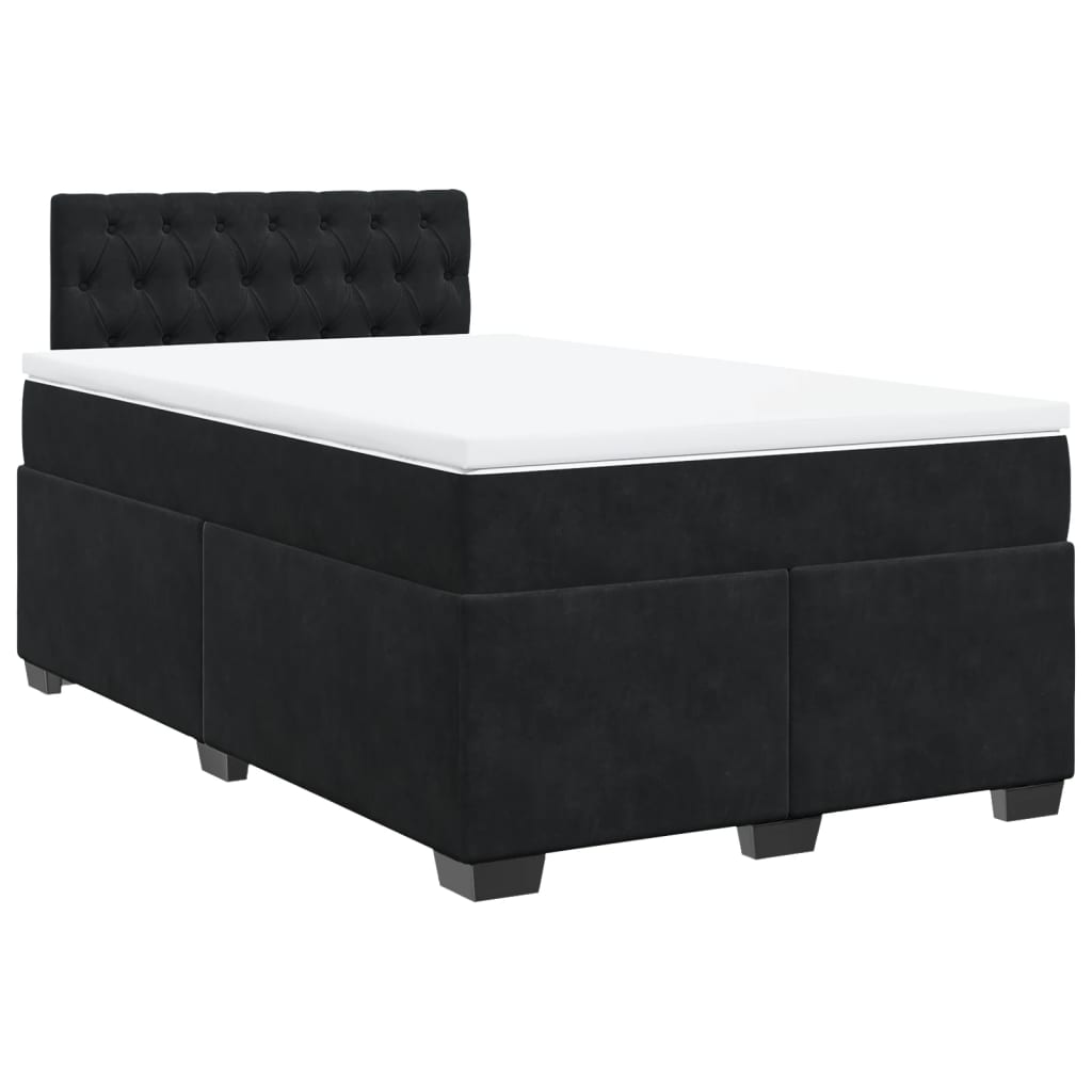 Krevet box spring s madracem crni 120 x 190 cm baršunasti