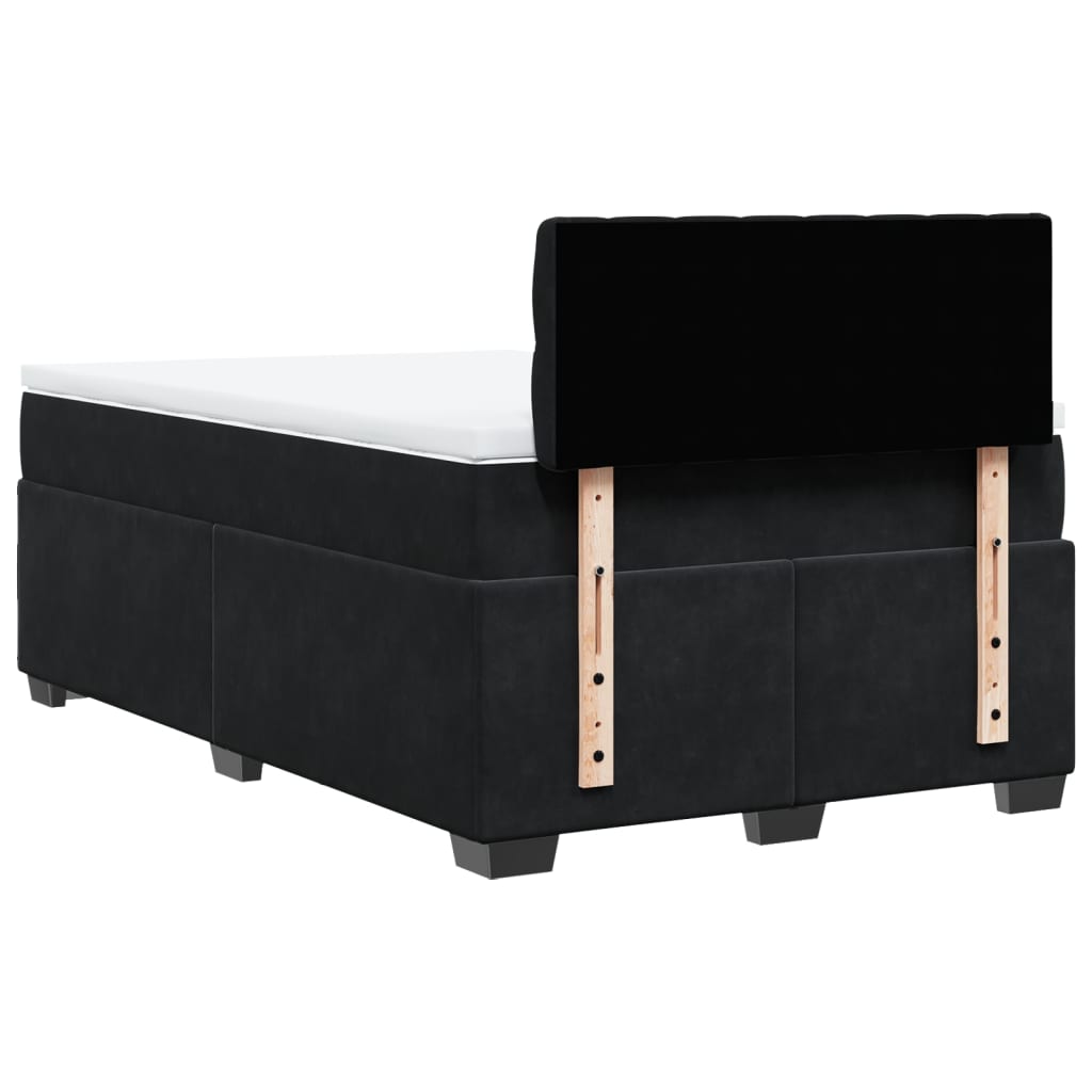 Krevet box spring s madracem crni 120 x 190 cm baršunasti