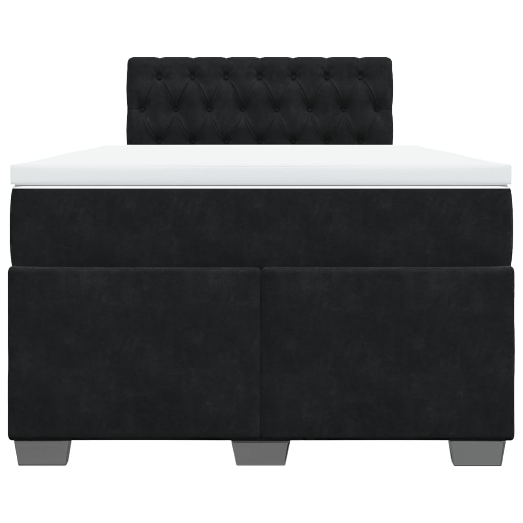 Krevet box spring s madracem crni 120 x 190 cm baršunasti