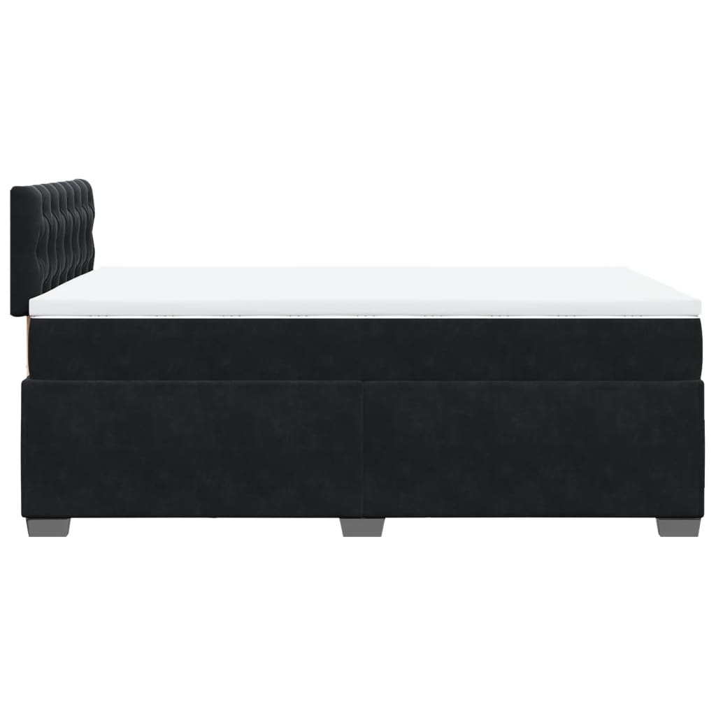 Krevet box spring s madracem crni 120 x 190 cm baršunasti