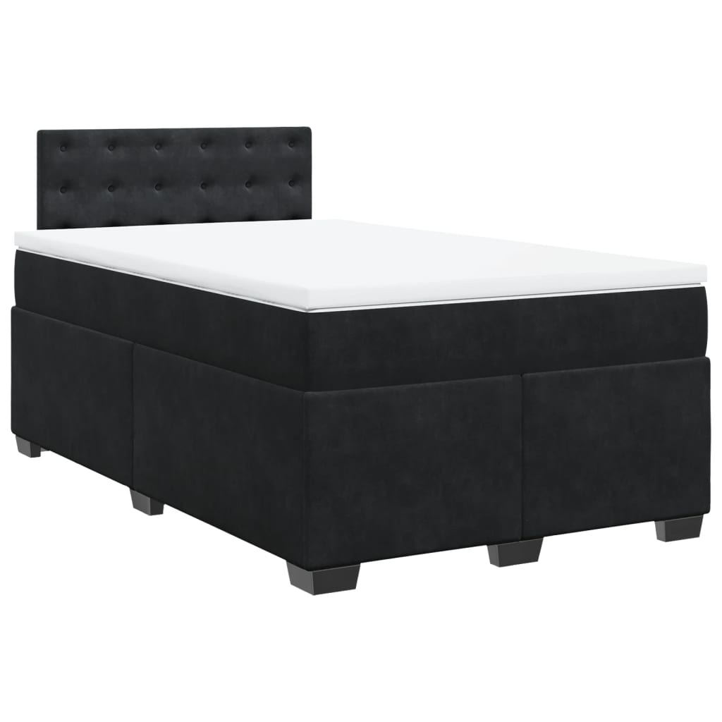 Krevet box spring s madracem crni 120 x 190 cm baršunasti