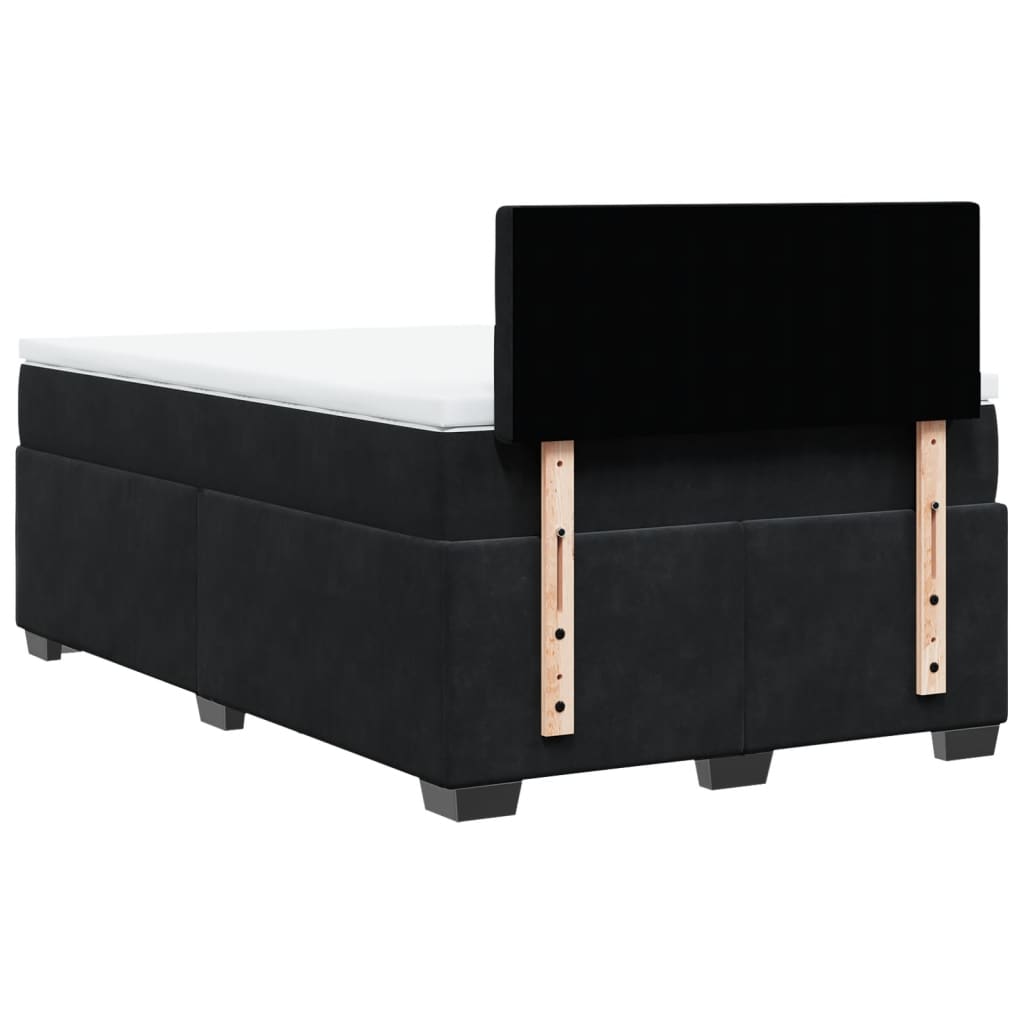 Krevet box spring s madracem crni 120 x 190 cm baršunasti