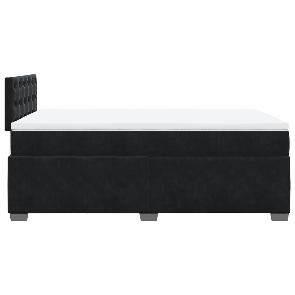 Krevet box spring s madracem crni 120 x 190 cm baršunasti