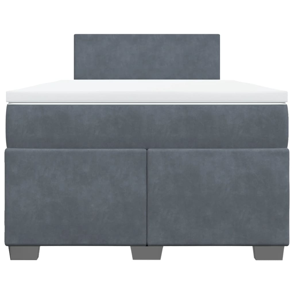Box spring krevet s madracem tamnosivi 120 x 200 cm baršunasti