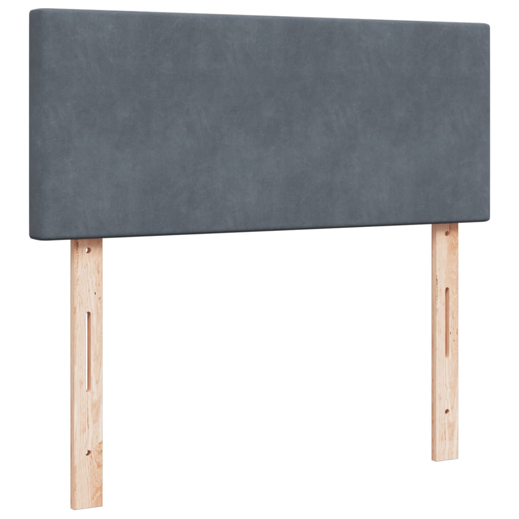 Box spring krevet s madracem tamnosivi 120 x 200 cm baršunasti