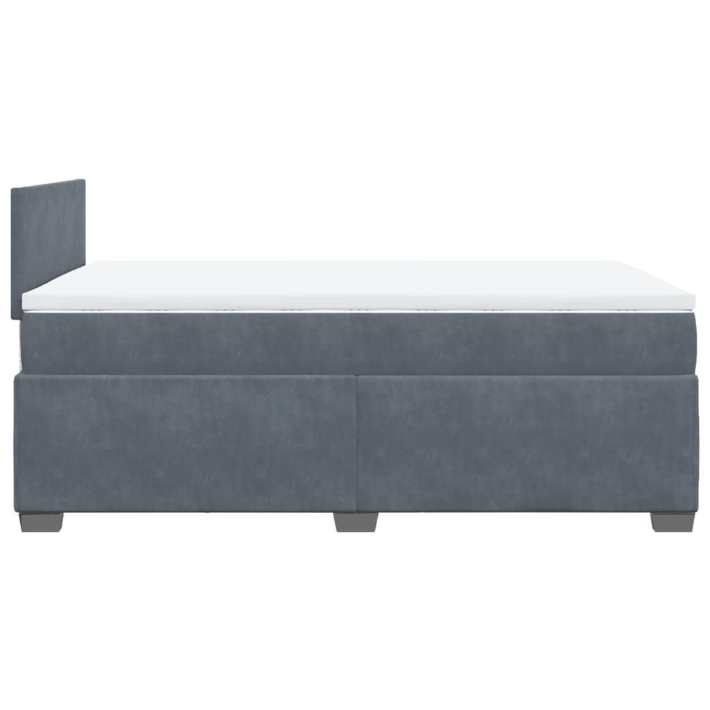 Box spring krevet s madracem tamnosivi 120 x 200 cm baršunasti