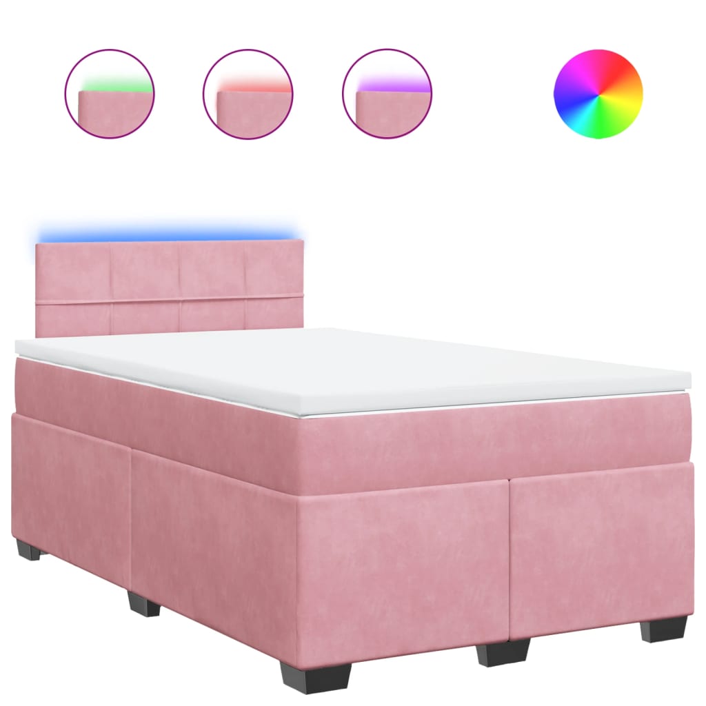 Box spring krevet s madracem ružičasti 120 x 200 cm baršunasti