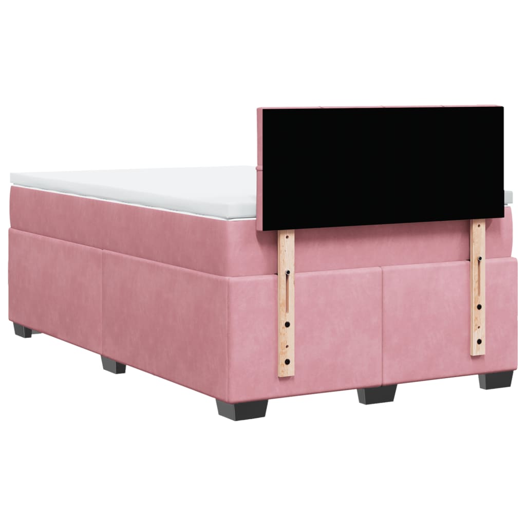 Box spring krevet s madracem ružičasti 120 x 200 cm baršunasti