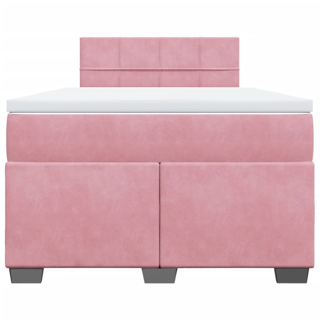 Box spring krevet s madracem ružičasti 120 x 200 cm baršunasti