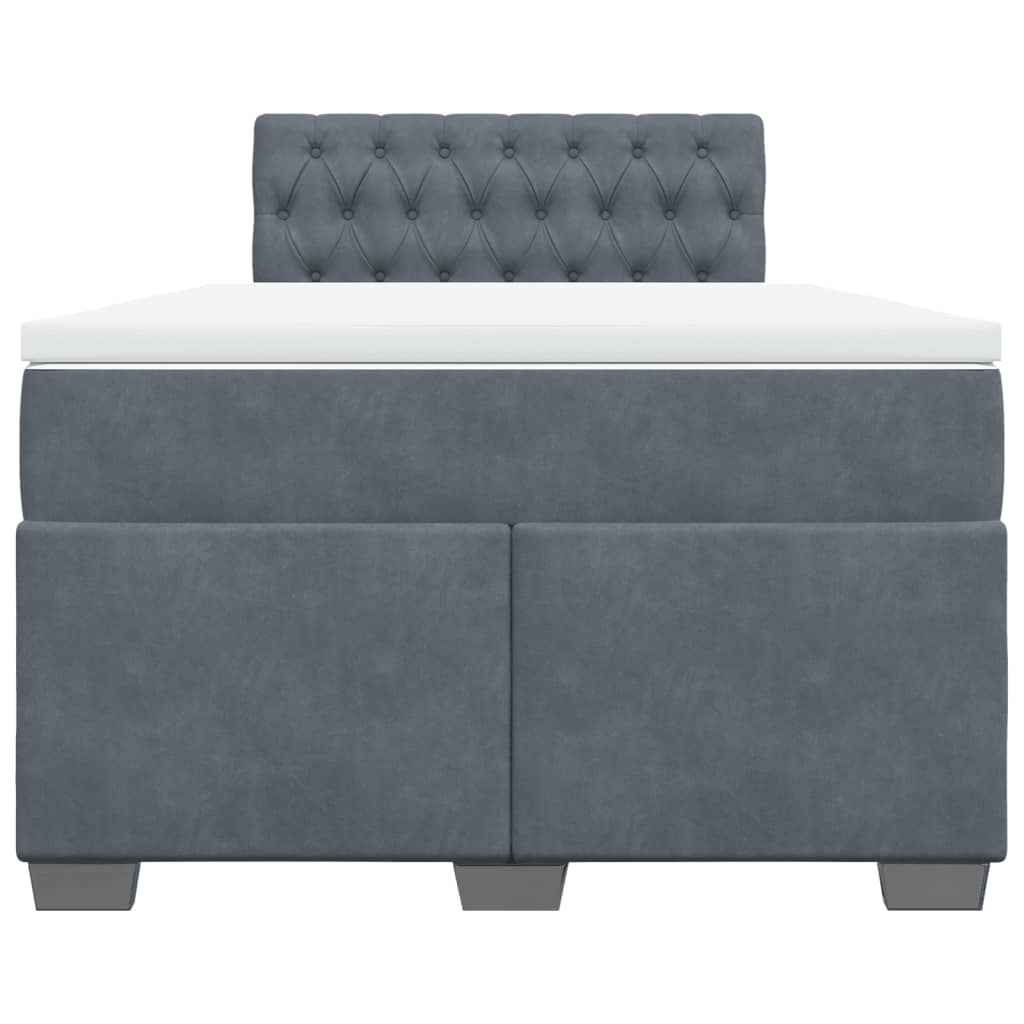 Box spring krevet s madracem tamnosivi 120 x 200 cm baršunasti