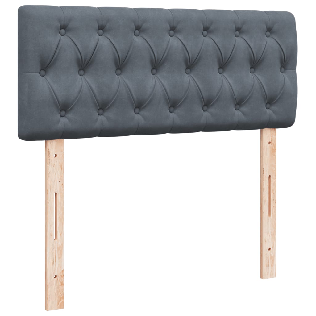 Box spring krevet s madracem tamnosivi 120 x 200 cm baršunasti
