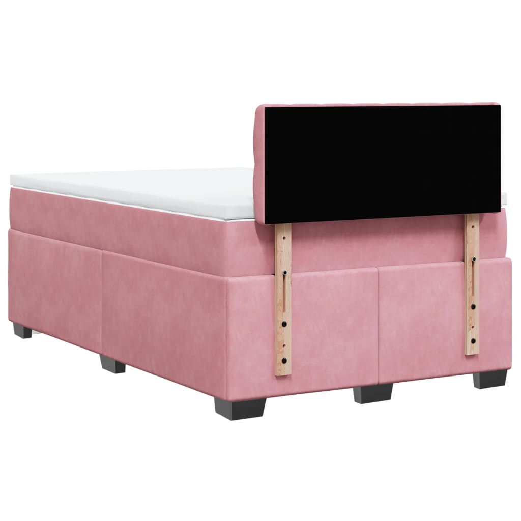 Box spring krevet s madracem ružičasti 120 x 200 cm baršunasti