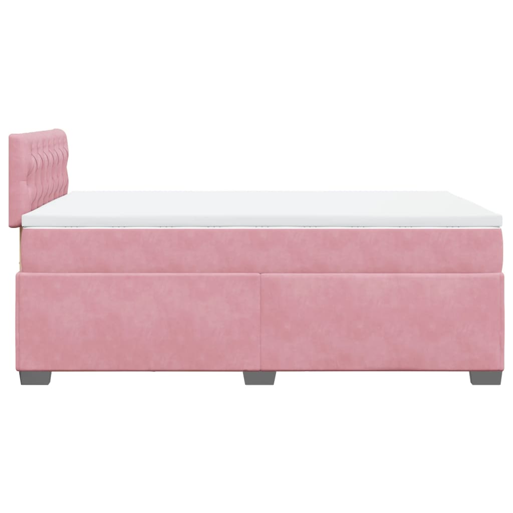 Box spring krevet s madracem ružičasti 120 x 200 cm baršunasti