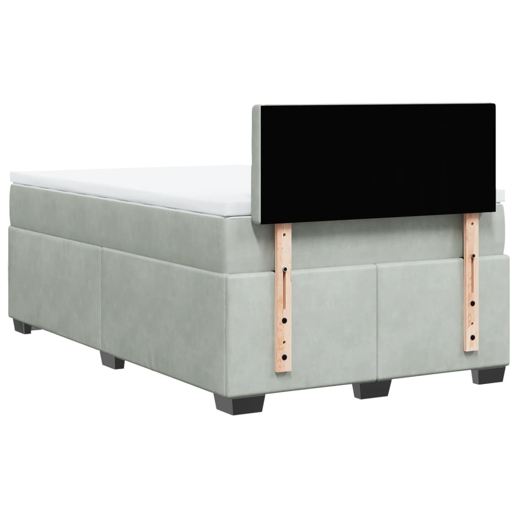 Box spring krevet s madracem svjetlosivi 120x200 cm baršunasti