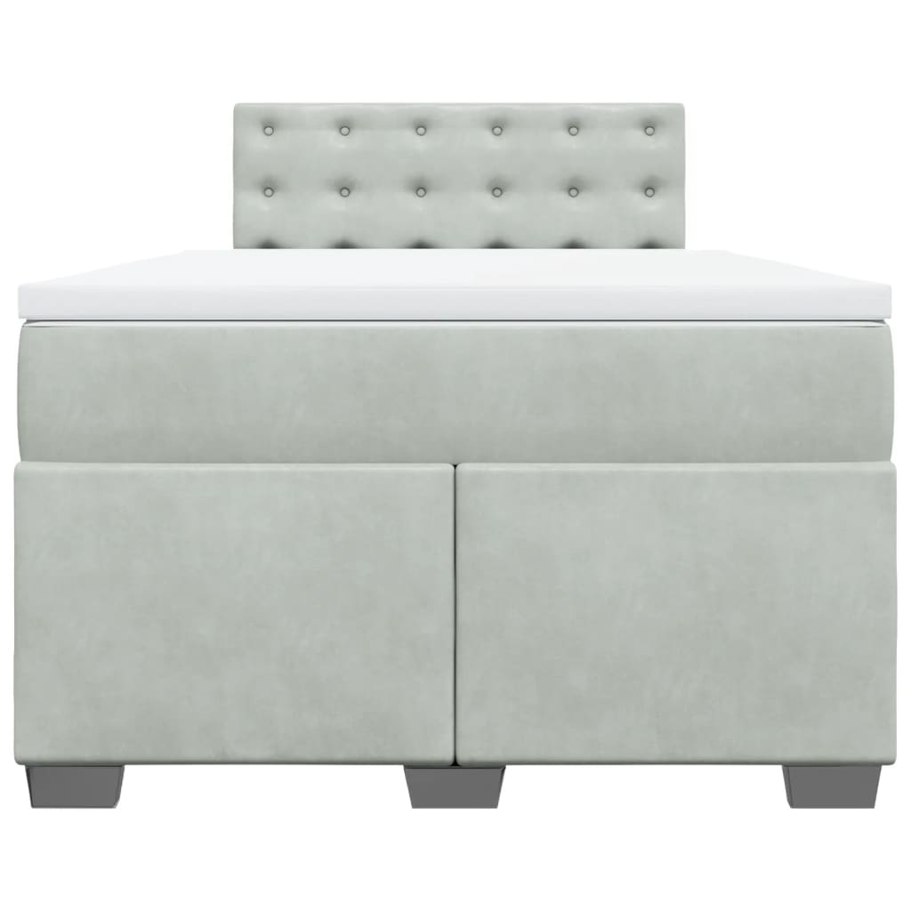 Box spring krevet s madracem svjetlosivi 120x200 cm baršunasti