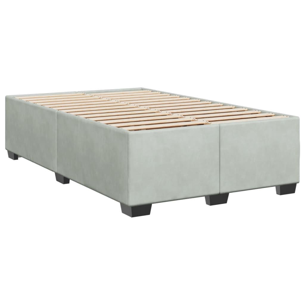 Box spring krevet s madracem svjetlosivi 120x200 cm baršunasti