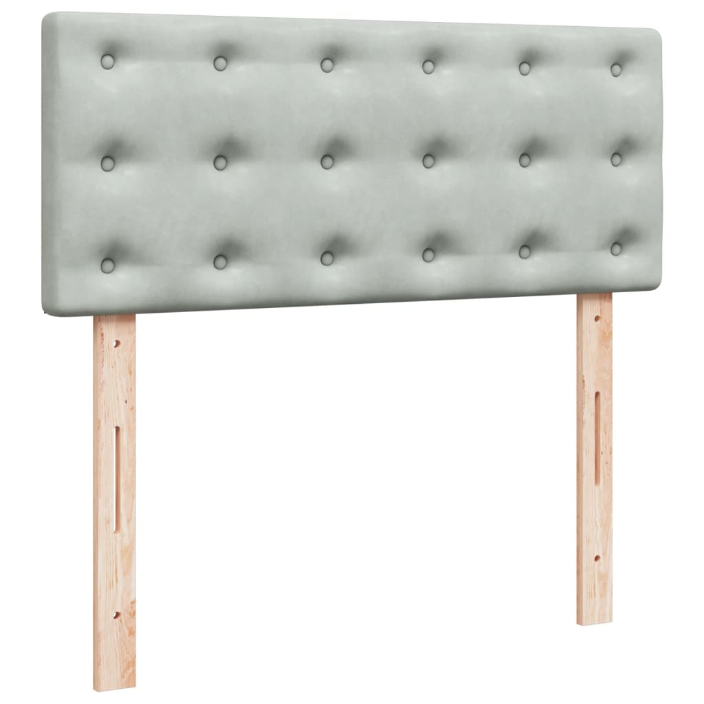 Box spring krevet s madracem svjetlosivi 120x200 cm baršunasti