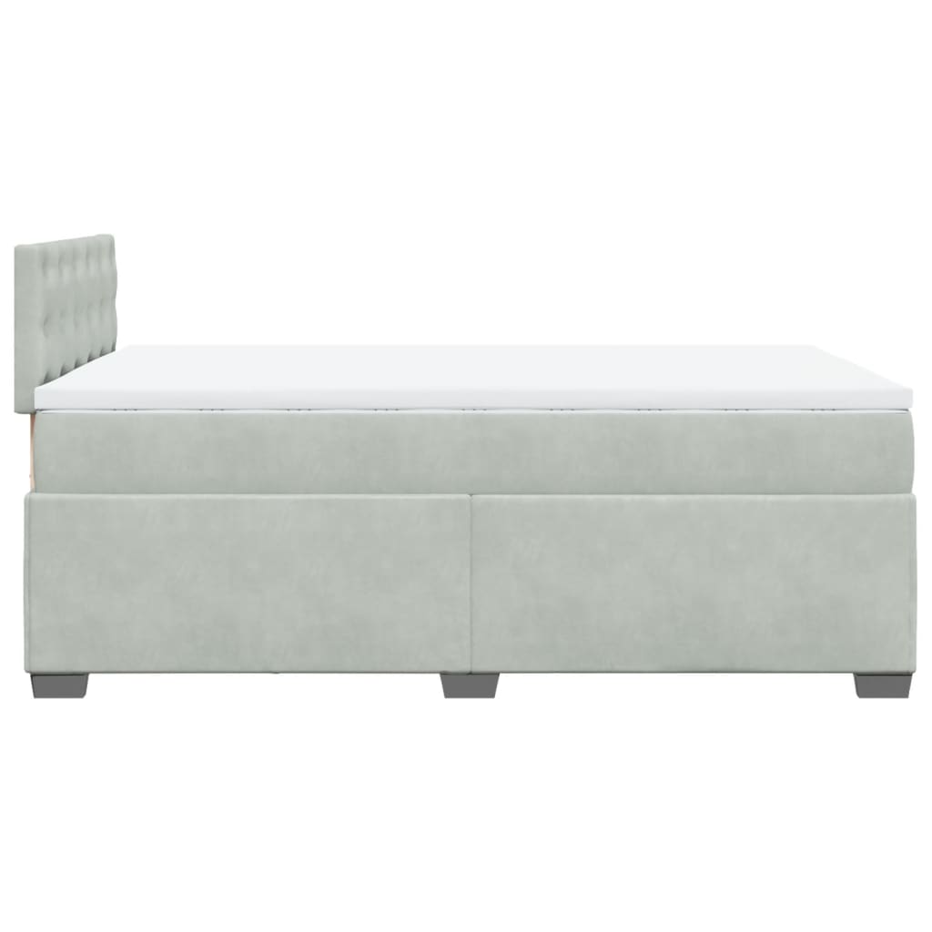 Box spring krevet s madracem svjetlosivi 120x200 cm baršunasti