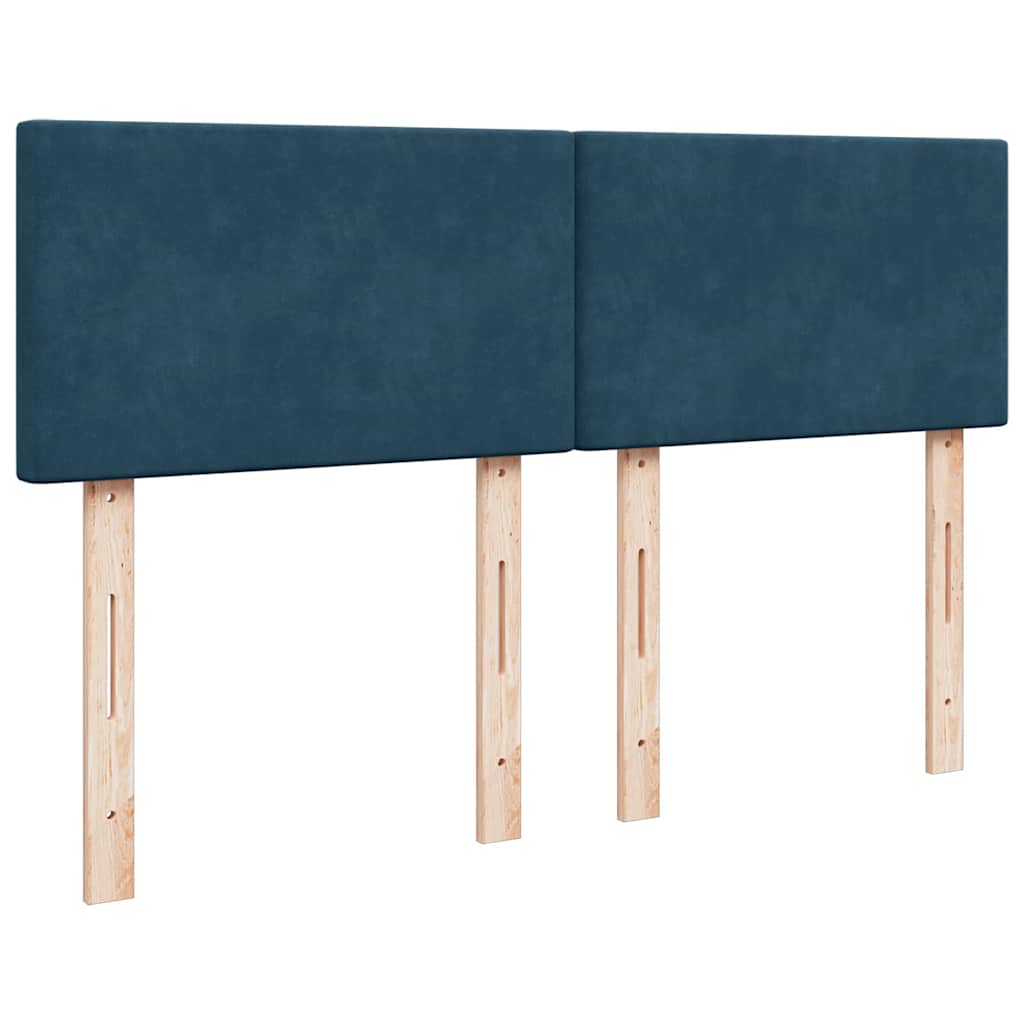 Krevet s oprugama i madracem plavi 140x190 cm baršunasti