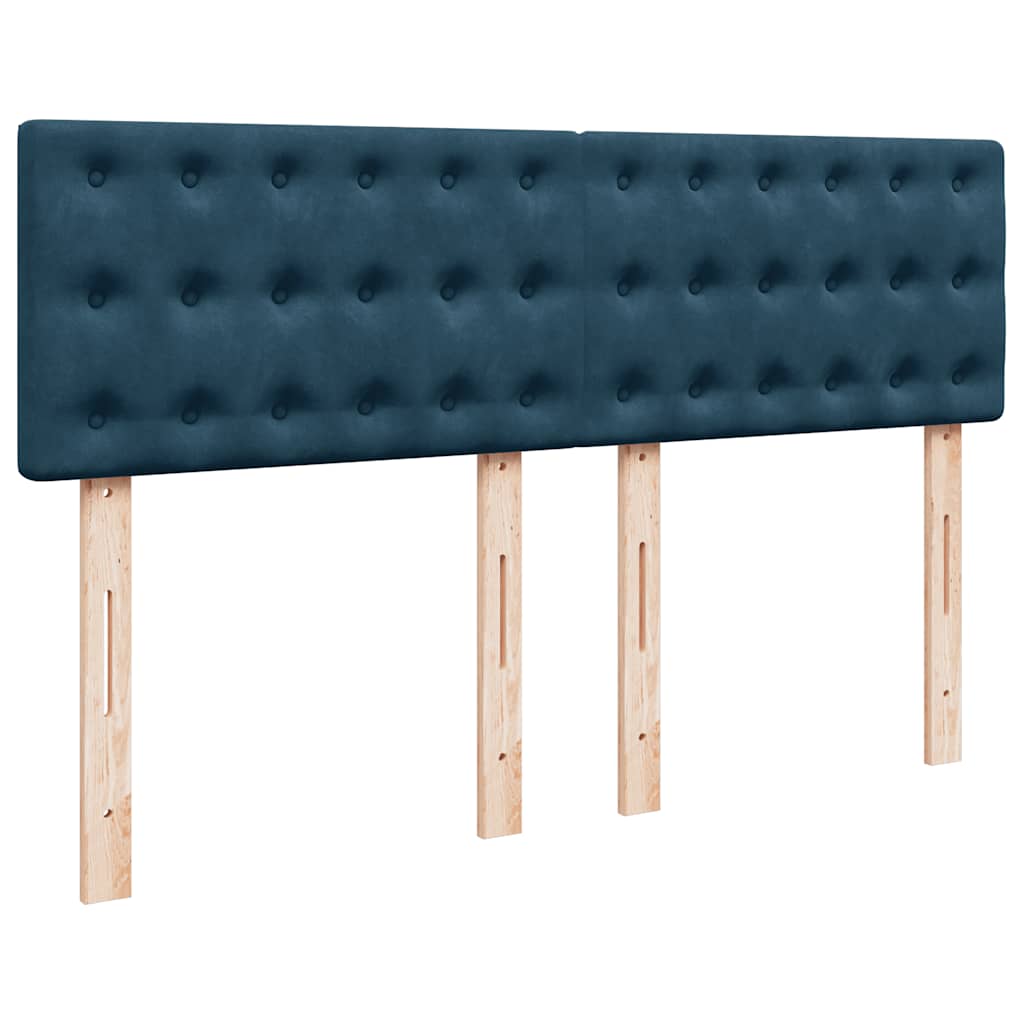Krevet s oprugama i madracem plavi 140x190 cm baršunasti