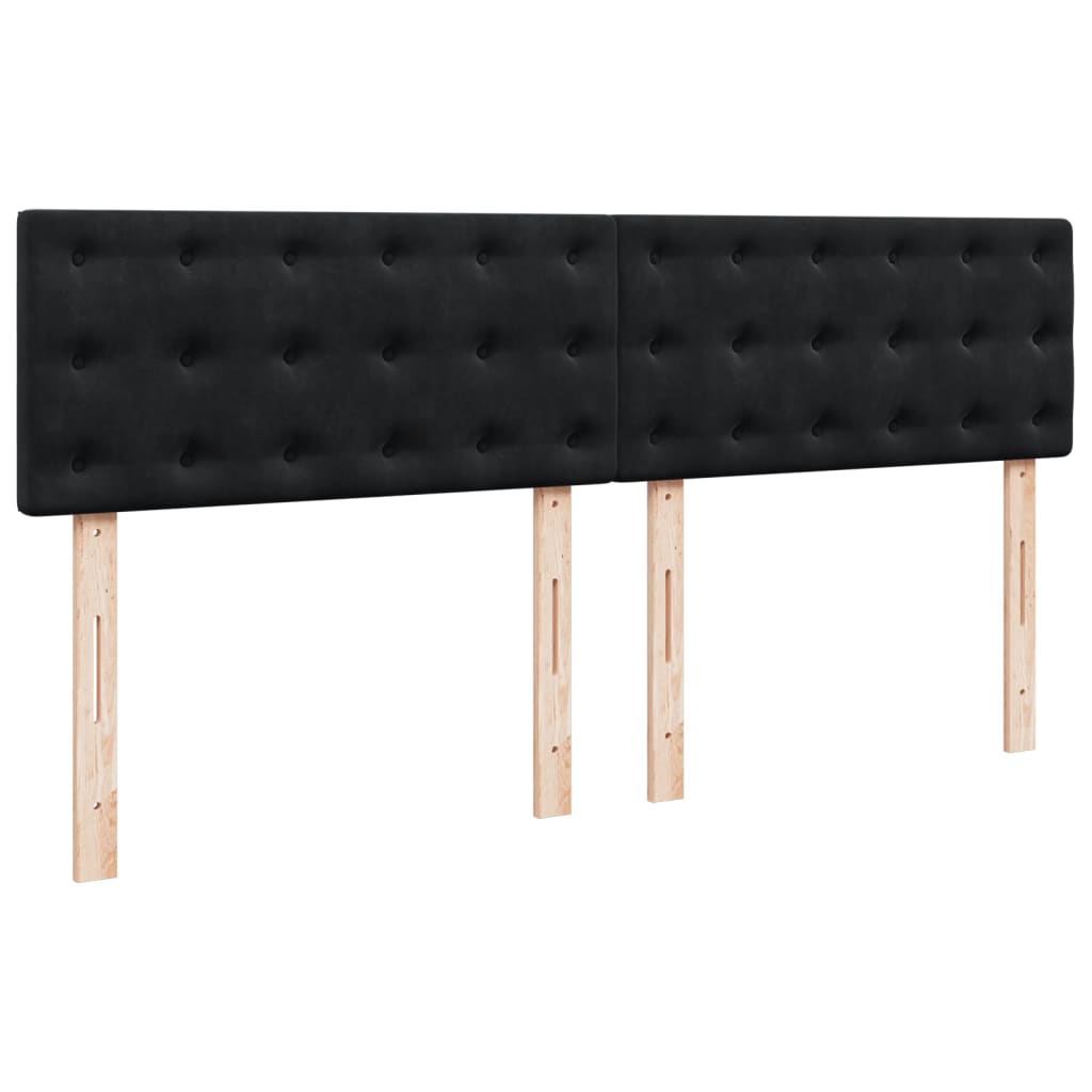 Krevet s oprugama i madracem crni 180x200 cm baršunasti