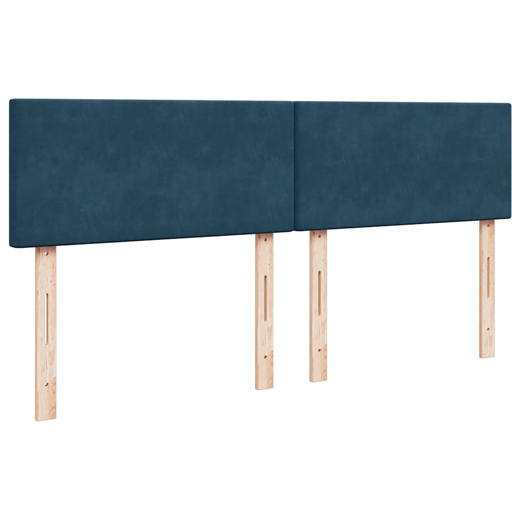 Krevet s oprugama i madracem plavi 200x200 cm baršunasti