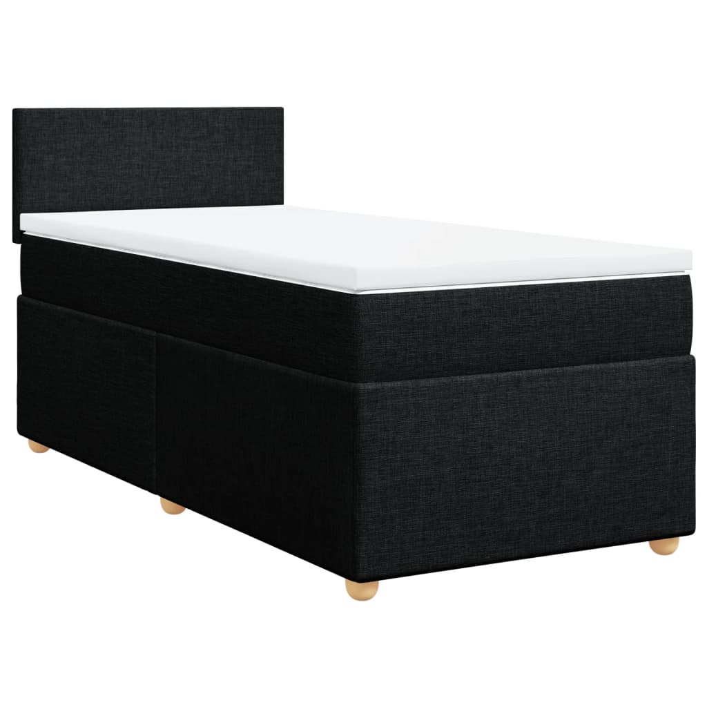Box spring krevet s madracem crni 80 x 200 cm od tkanine