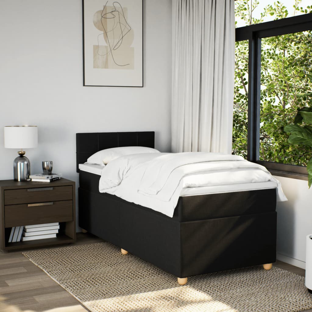 Box spring krevet s madracem crni 80 x 200 cm od tkanine
