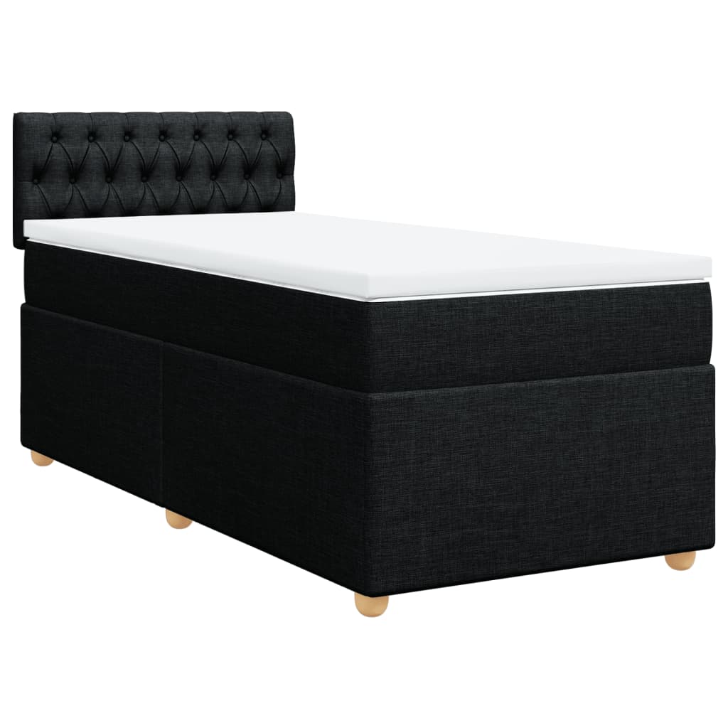 Box spring krevet s madracem crni 80 x 200 cm od tkanine