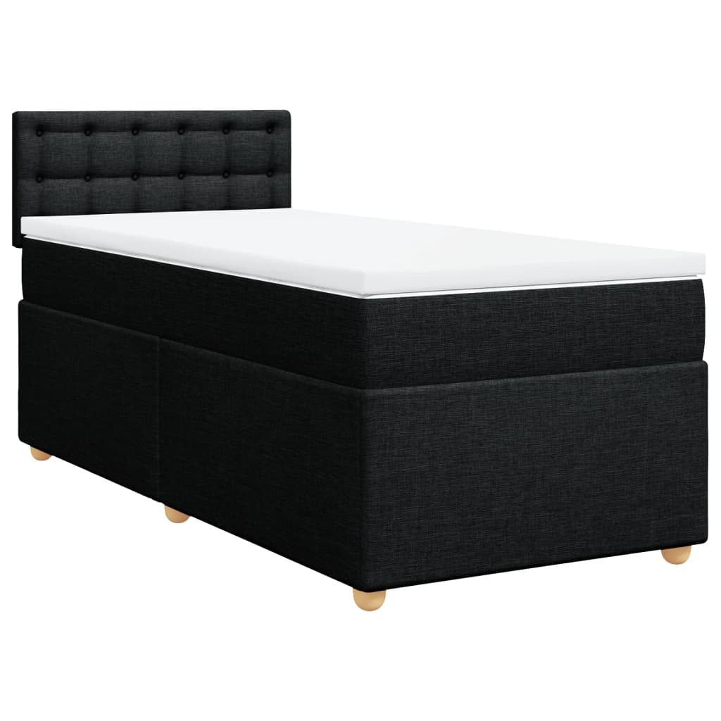 Box spring krevet s madracem crni 80 x 200 cm od tkanine