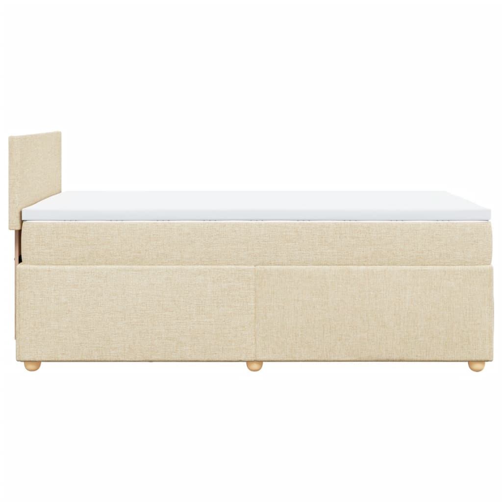 Krevet s oprugama i madracem krem 90 x 200 cm od tkanine