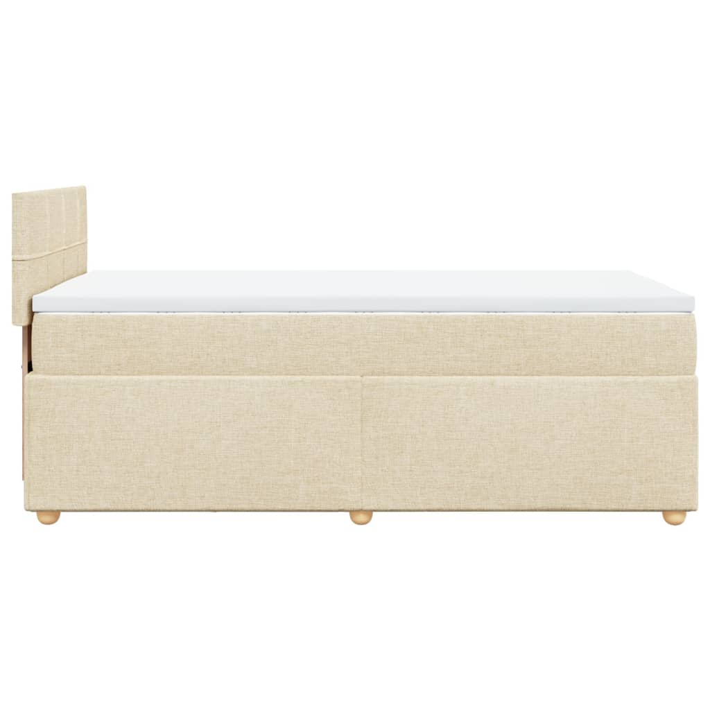 Krevet s oprugama i madracem krem 90 x 200 cm od tkanine