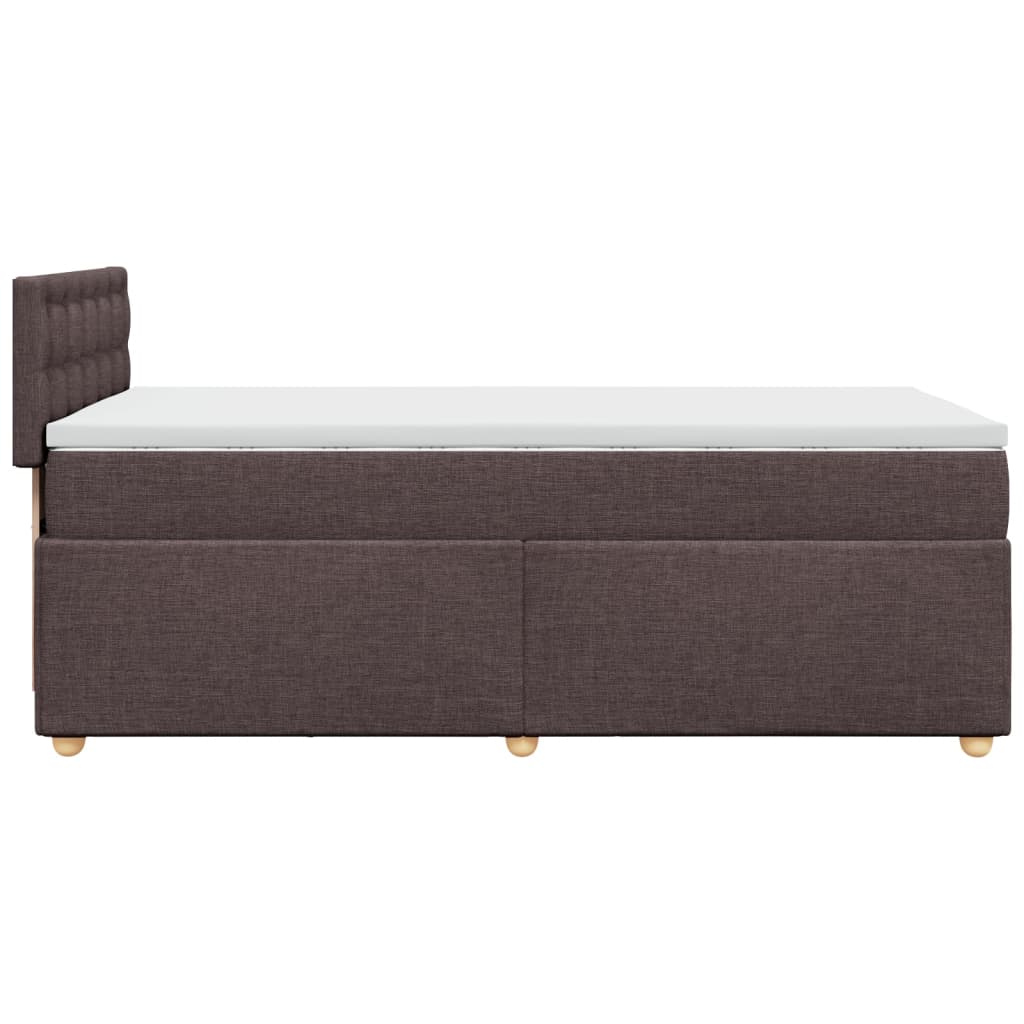 Krevet s oprugama i madracem tamnosmeđi 90 x 200 cm od tkanine