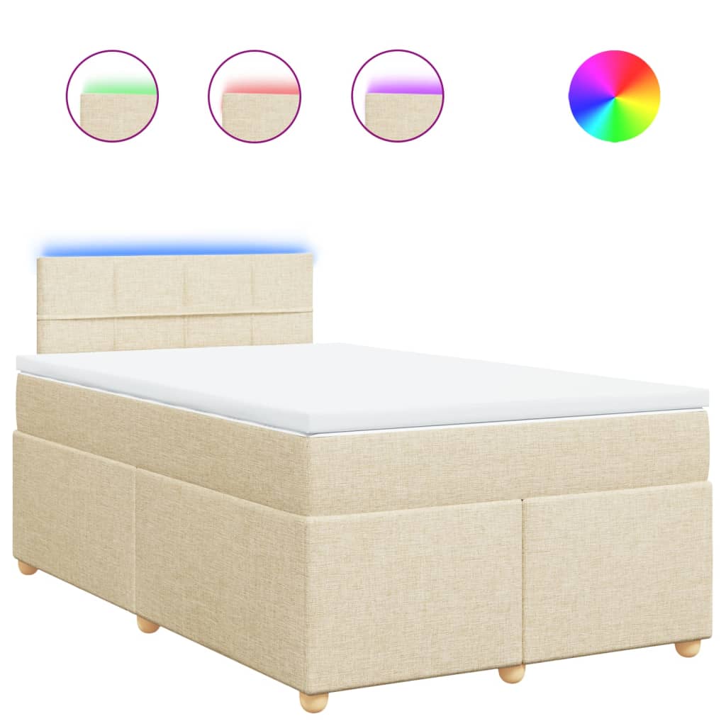Krevet box spring s madracem krem 120 x 190 cm od tkanine